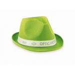 Werbeartikel Hut aus Polyester Farbe lindgrün Ansicht mit Logo 1