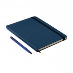 Notizbuchset A5 und Kugelschreiber für Werbung Farbe blau erste Ansicht