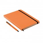 Notizbuchset A5 und Kugelschreiber für Werbung Farbe orange erste Ansicht