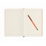 Notizbuchset A5 und Kugelschreiber für Werbung Farbe orange vierte Ansicht