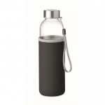 Wasserflaschen mit Hülle bedrucken Farbe schwarz erste Ansicht