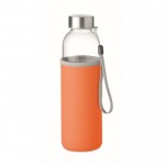 Wasserflaschen mit Hülle bedrucken Farbe orange erste Ansicht