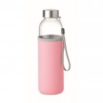 Wasserflaschen mit Hülle bedrucken Farbe rosa erste Ansicht