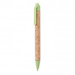 Werbeartikel Kugelschreiber aus Kork Farbe grün erste Ansicht