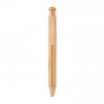 Bambus-Kugelschreiber mit Druckknopf Farbe orange