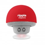 Bluetooth-Lautsprecher mit Saugnapf Farbe rot Ansicht mit Logo 1
