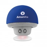 Bluetooth-Lautsprecher mit Saugnapf Farbe köngisblau Ansicht mit Logo 1