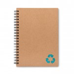 Nachhaltiges Notizbuch bedrucken Farbe türkis
