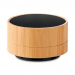 Bluetooth-Lautsprecher Bambus bedrucken Farbe schwarz erste Ansicht