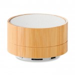 Bluetooth-Lautsprecher Bambus bedrucken Farbe weiß erste Ansicht
