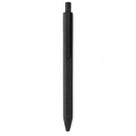 Nachhaltiger Kugelschreiber mit Druckknopf Farbe schwarz