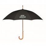 Regenschirm für Firmen RPET und 23,5'' Farbe schwarz Ansicht mit Logo 1