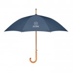 Regenschirm für Firmen RPET und 23,5'' Farbe blau Ansicht mit Logo 1