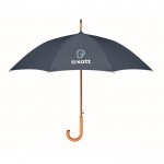 Regenschirm für Firmen RPET und 23,5'' Farbe blau Ansicht mit Logo 2