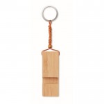 Werbeartikel Schlüsselanhänger aus Bambus mit Halterung Farbe holzton vierte Ansicht