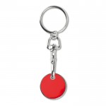 Farbiger Schlüsselanhänger mit Chip für den Einkaufswagen Farbe rot