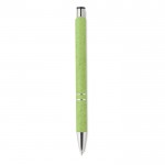 Kugelschreiber recycelbar als Werbegeschenk mit Logo bedrucken Farbe grün dritte Ansicht