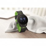 Smartwatch mit Logo Farbe lindgrün Stimmungsbild mit Druck