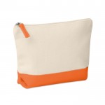 Kulturtaschen aus Baumwolle bedrucken Farbe orange zweite Ansicht
