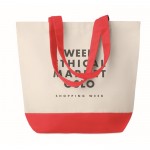 Basis-Einkaufstasche und farbige Henkel Farbe rot Ansicht mit Logo 1