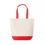 Basis-Einkaufstasche und farbige Henkel Farbe rot zweite Ansicht
