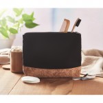 Bedruckte Kulturtasche aus Baumwolle und Kork Farbe schwarz Stimmungsbild