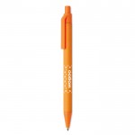 Nachhaltige Kugelschreiber als Werbeartikel Farbe orange Ansicht mit Logo 2