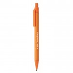 Nachhaltige Kugelschreiber als Werbeartikel Farbe orange Ansicht mit Logo 3