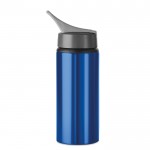Metallflaschen mit Strohhalm bedrucken Farbe blau erste Ansicht