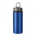 Metallflaschen mit Strohhalm bedrucken Farbe blau dritte Ansicht