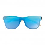 Werbeartikel Sonnenbrille mit Bambusbügeln Farbe blau erste Ansicht