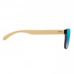 Werbeartikel Sonnenbrille mit Bambusbügeln Farbe blau zweite Ansicht