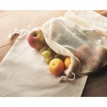 Baumwolltasche für Lebensmittel vom Typ Netz Farbe beige Stimmungsbild