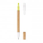 Kugelschreiber mit Marker als Werbegeschenk Farbe gelb dritte Ansicht