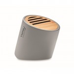 Bluetooth-Lautsprecher aus Zemnt als Merchandising Farbe grau Ansicht mit Logo 1