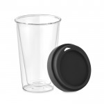Tasse aus Borosilikatglas zum Mitnehmen Farbe schwarz zweite Ansicht