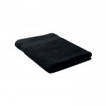 Großes Handtuch aus Baumwolle als Werbeartikel Farbe schwarz