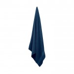 Großes Handtuch aus Baumwolle als Werbeartikel Farbe blau dritte Ansicht
