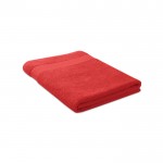 Großes Handtuch aus Baumwolle als Werbeartikel Farbe rot