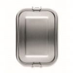 Lunchbox aus Edelstahl mit Logo Farbe mattsilber vierte Ansicht