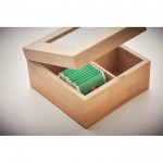 Teebox aus Bambus mit Glasdeckel Farbe holzton Detailbild