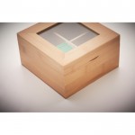Teebox aus Bambus mit Glasdeckel Farbe holzton Detailbild 2