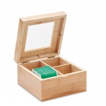 Teebox aus Bambus mit Glasdeckel Farbe holzton erste Ansicht