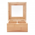Teebox aus Bambus mit Glasdeckel Farbe holzton dritte Ansicht