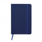 Bedrucktes RPET-Notizbuch Größe A5 Farbe blau erste Ansicht