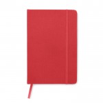 Bedrucktes RPET-Notizbuch Größe A5 Farbe rot erste Ansicht