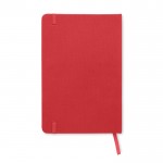Bedrucktes RPET-Notizbuch Größe A5 Farbe rot zweite Ansicht