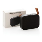 Lautsprecher aus Stoff mit Bluetooth 5.0 bedrucken Farbe schwarz Ansicht mit Box