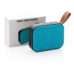 Lautsprecher aus Stoff mit Bluetooth 5.0 bedrucken Farbe blau Ansicht mit Box