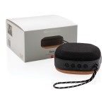 Kleine Lautsprecher mit Korkboden Farbe schwarz Ansicht mit Box
